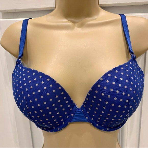 Victoria's Secret Other - Victoria’s Secret Blue Polka Dot Demi Bra‎ 34D